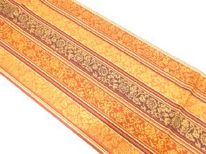 縞に花唐草模様織り出し袋帯